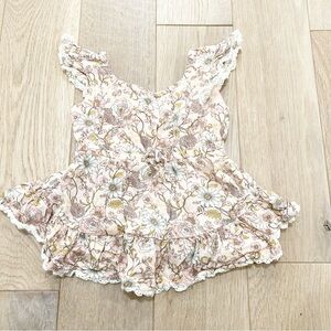 Floral Ruffle Sleeve Kids Casual Dress